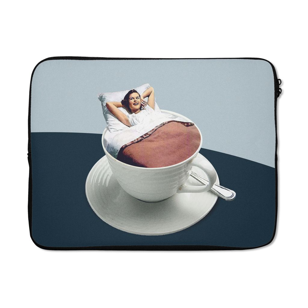 MuchoWow Laptop Hülle 17 Zoll Laptoptasche Frau - Kaffee - Jahrgang - Zipper - Schutzabdeckung