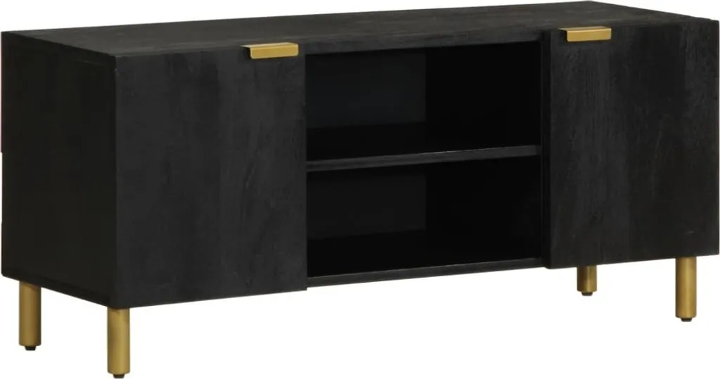 Mobile TV Nero 105x33x46 cm - Arredo TV Pratico in Legno Nero