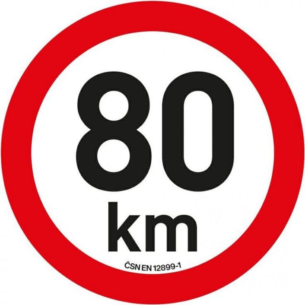 Aufkleber Geschwindigkeitsbegrenzung 80 km/h (20 cm) Produktbild 