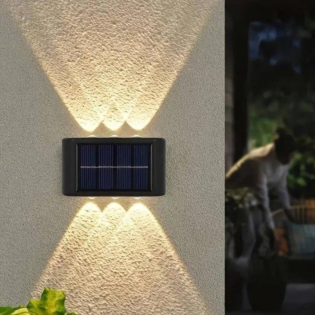 Applique extérieure solaire 6 LED étanche haute luminosité pour mur et clôture