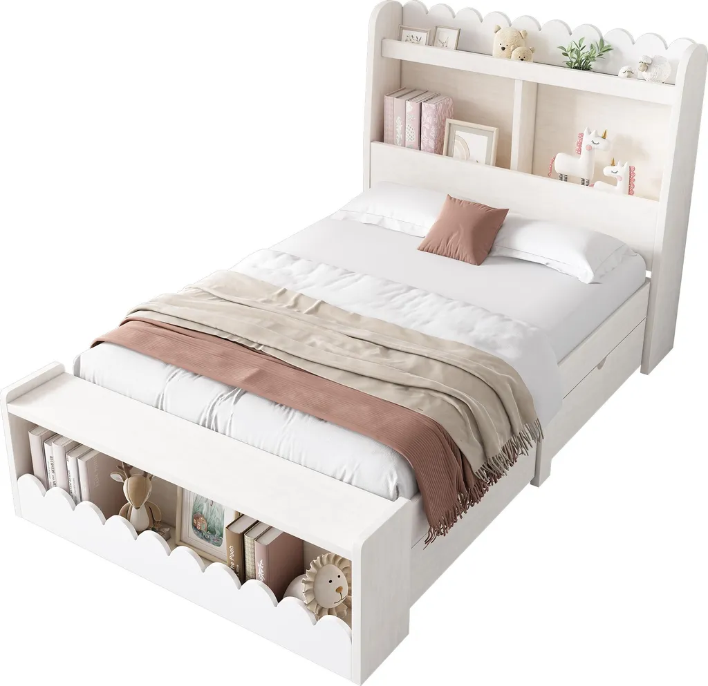 Lit Enfant 90x200 cm Idéal pour Optimiser l'Espace avec Rangement - 10
