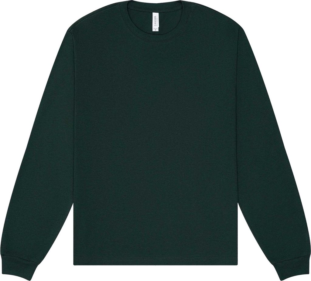 Bella + Canvas - T-Shirt für Herren/Damen Uni, Schwer, Kastig, Langärmlig BC7143 (L) (Tannengrün)
