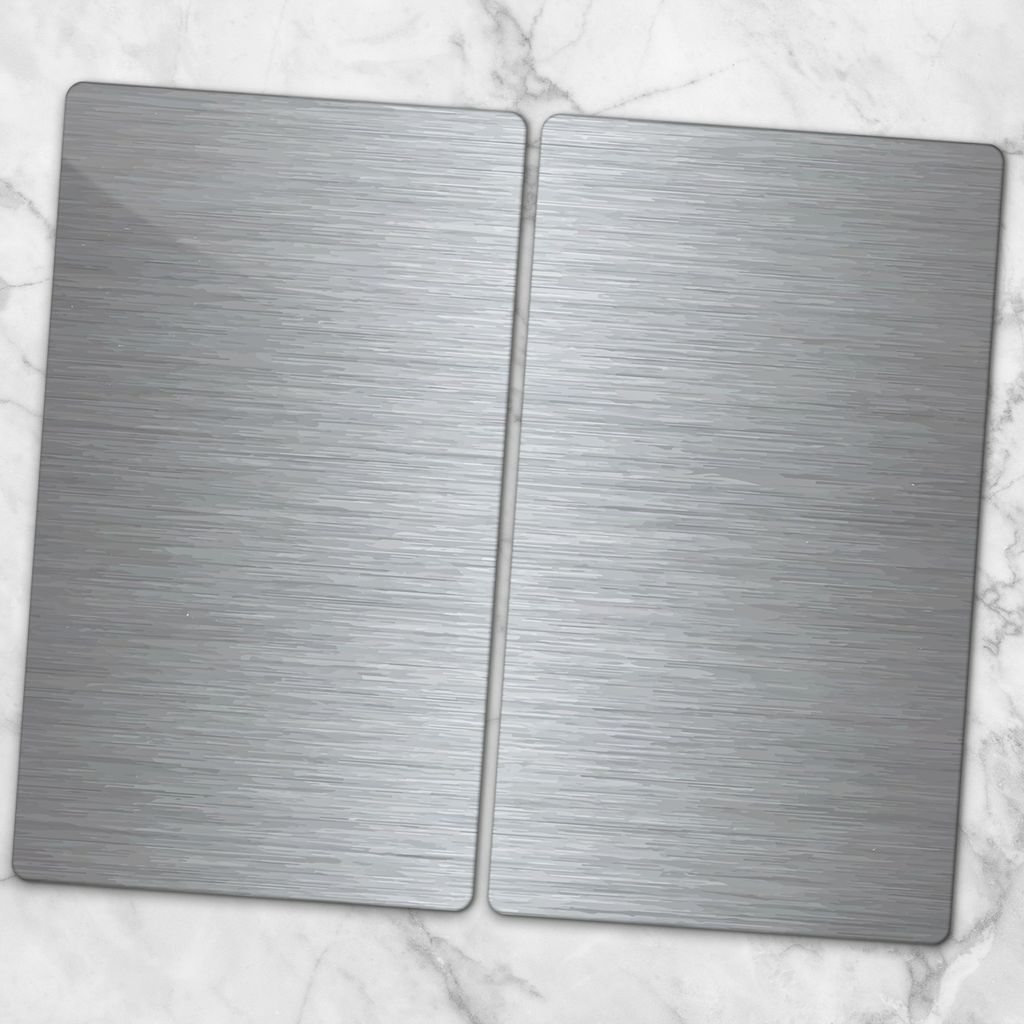Glas-Herdabdeckplatten Glaskeramikkochfeld-Abdeckung Spritzschutz Glas 2x30x52 cm - Metall
