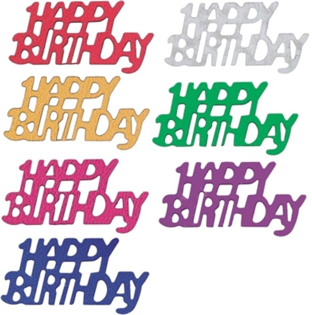 Papstar Deko-Streuschmuck, Folie farbig sortiert Happy Birthday 15 gr. 19403