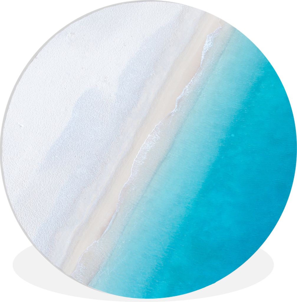 MuchoWow Rundes Wandbild - Runde Bilder Strand - Meer - Blau Ø 30 cm Kreis Wanddekoration Kunststoff - Wandkreis - Wandschmuck - Schlafzimmer - ...