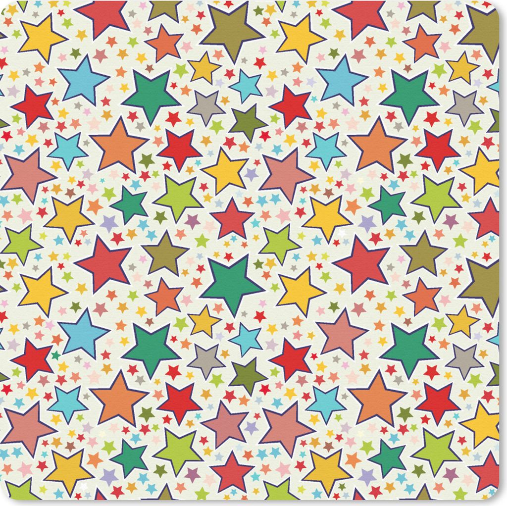 MuchoWow Mauspad Mousepad Muster - Sterne - Farben - Kinder - Kinder 30x30 cm - Mousepads - Maus Mat - Pad - Mausunterlage - Gaming
