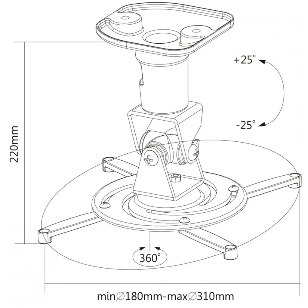 Support de projecteur Reflecta Supvex inclinable et orientable en blanc - 3