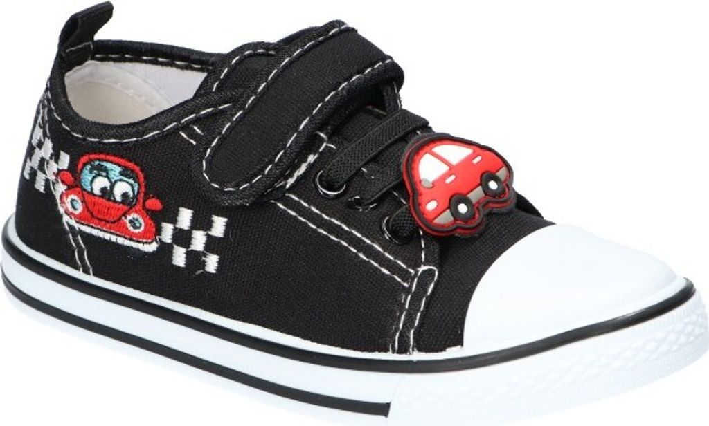 AMERICAN CLUB TEN166 Kinder-Sneaker mit Klettverschluss, Kinderschuhe, Ledereinsatz Schwarz 26