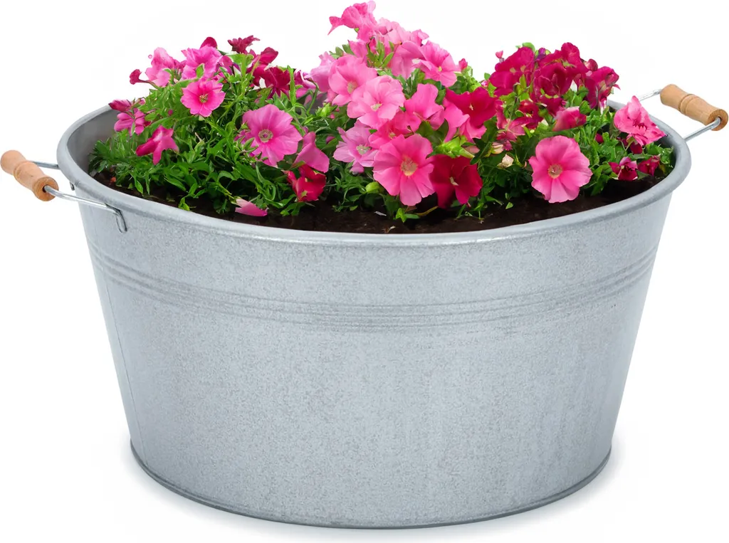 Bac à fleurs en zinc 50 cm pour décoration de terrasse et balcon chic