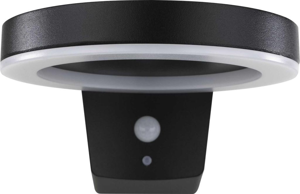 REV LED Solar Wandleuchte Round schwarz