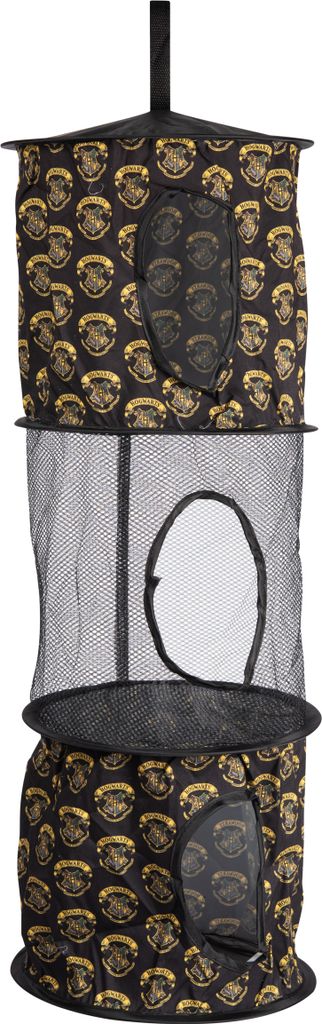 Harry Potter - Hängeaufbewahrung für Kinder Kinderzimmer Aufbewahrungsnetz mit 3 Fächern Schwarz 27,5 x 75 cm