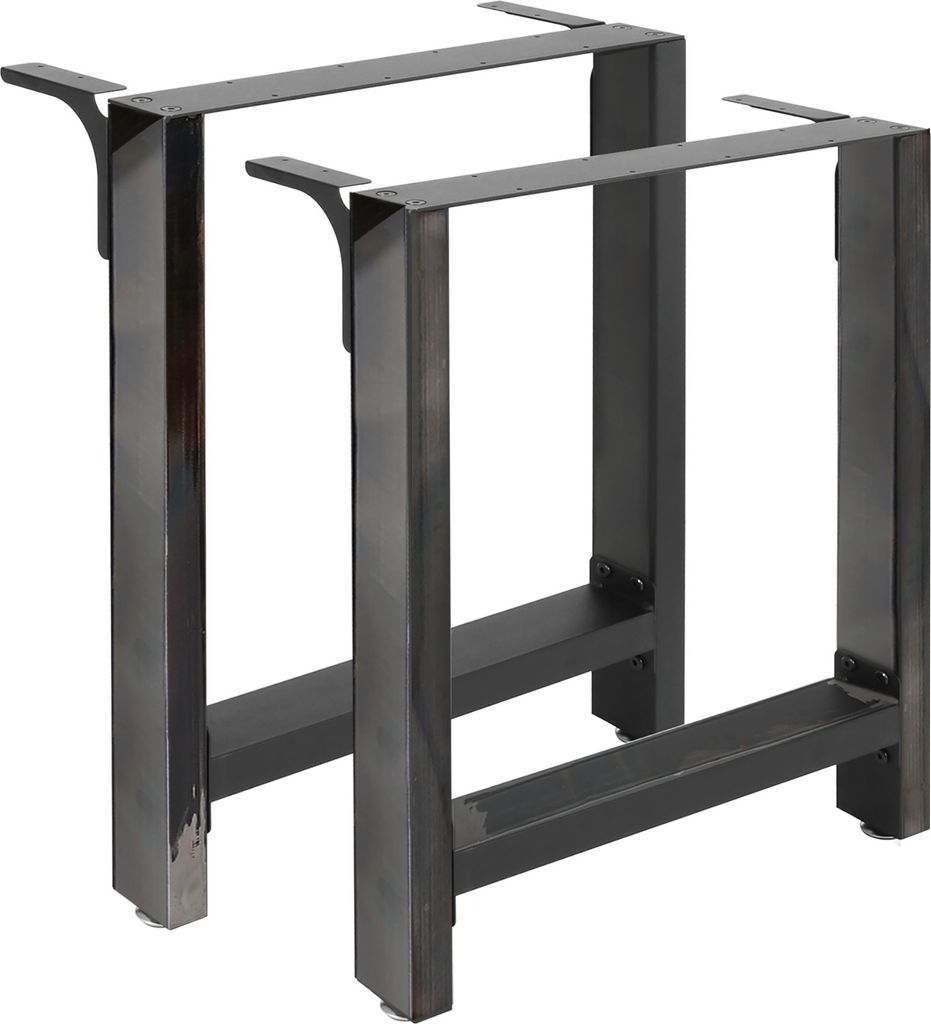 Wiltec Tischbeine aus lackiertem Stahl 2er Set 60x72cm Produktbild 