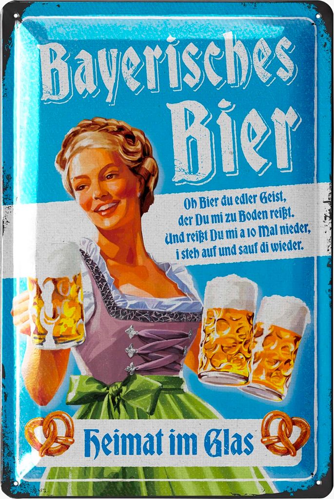 LANOLU Blechschilder retro Bier Bar Deko, Metallschilder mit Spruch für Partyraum, Küche, Bardeko, Cocktail Schild als Geschenk 20x30cm