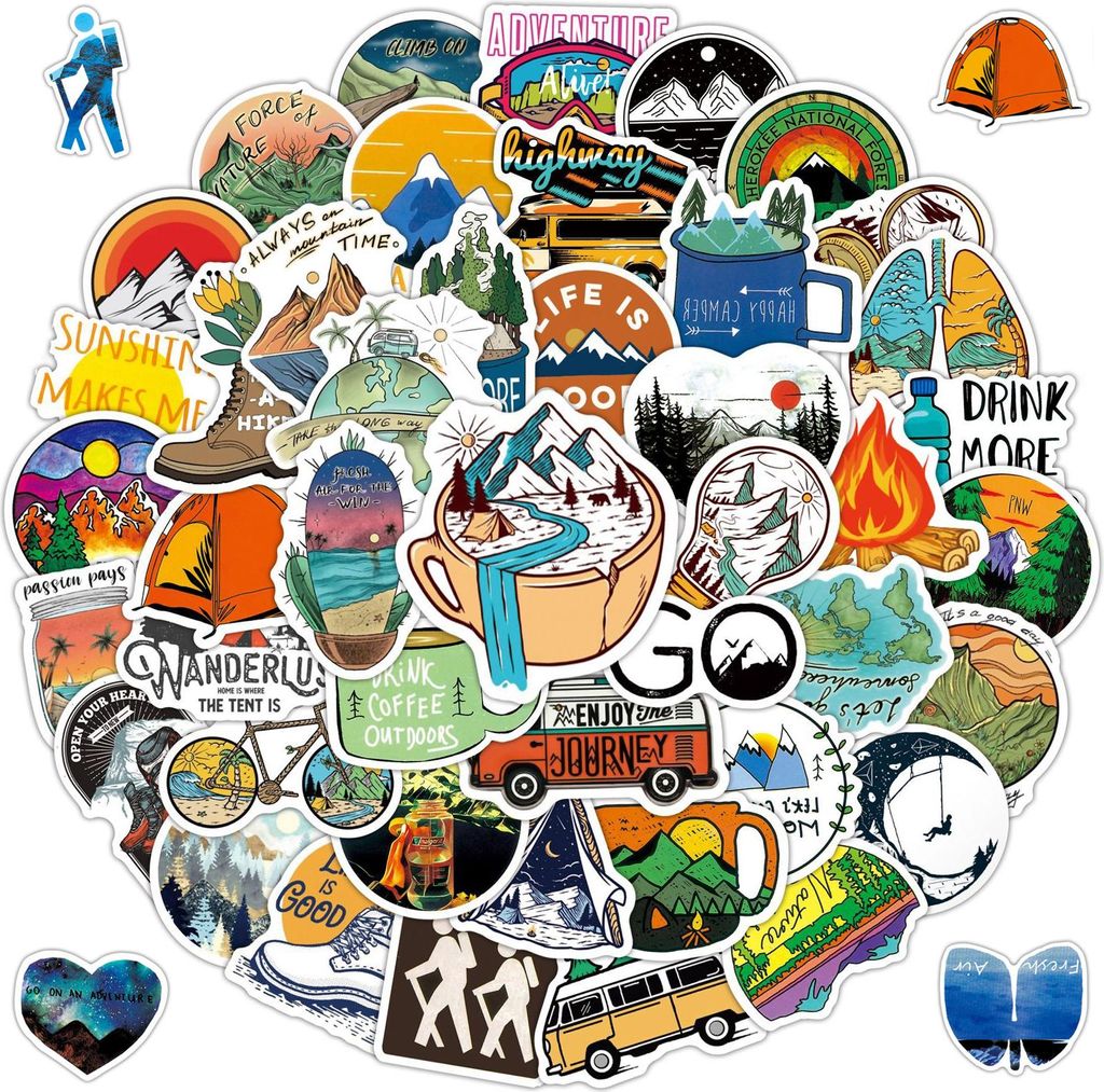 100 Stück Wasserdichte Sticker, Vintage Aufkleber, Geschenk für Jugendliche Erwachsene, Koffer Laptop Telefon Gitarre Motorrad Fahrrad Helm Skate...