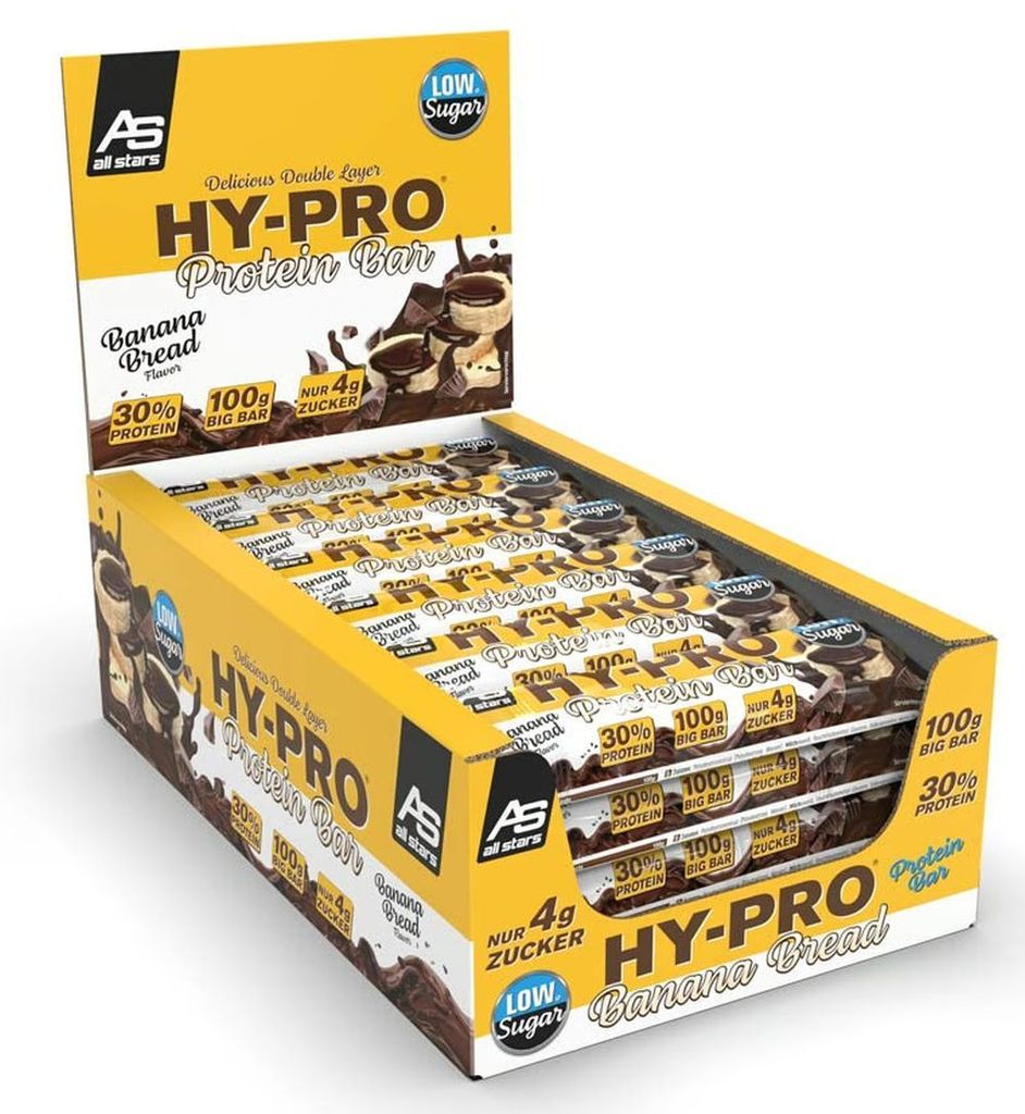 All Stars Hy-Pro Protein Bar- 24 x 100g Riegel Banana Bread