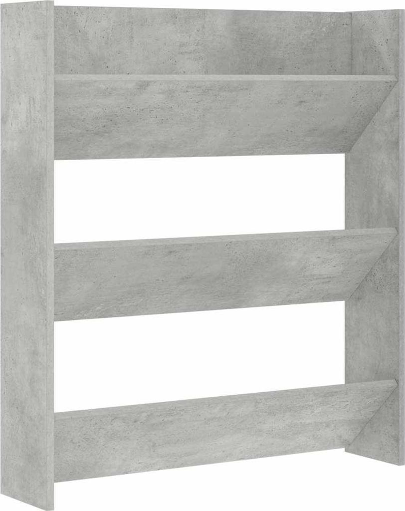 vidaXL Nástěnná skříň na boty Betonová šedá 80x18x90 cm Obrázek produktu 