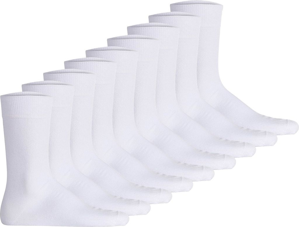 Hudson Uni Socken, 9er Pack - Easy, Komfortbund, Basic Socken, einfarbig Weiß 35-38