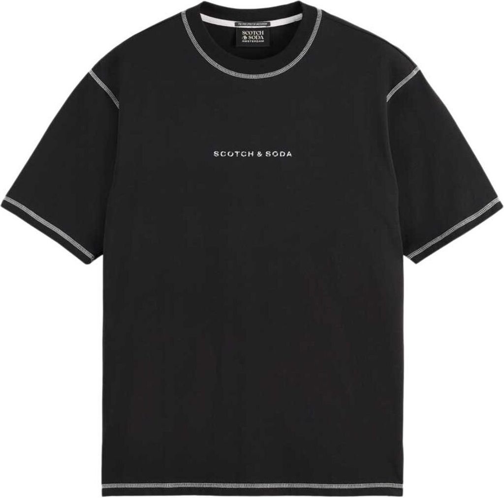 Scotch & Soda Core Logo Front Kurzarm-t-shirt Schwarz 2XL Mann Schwarz 2XL