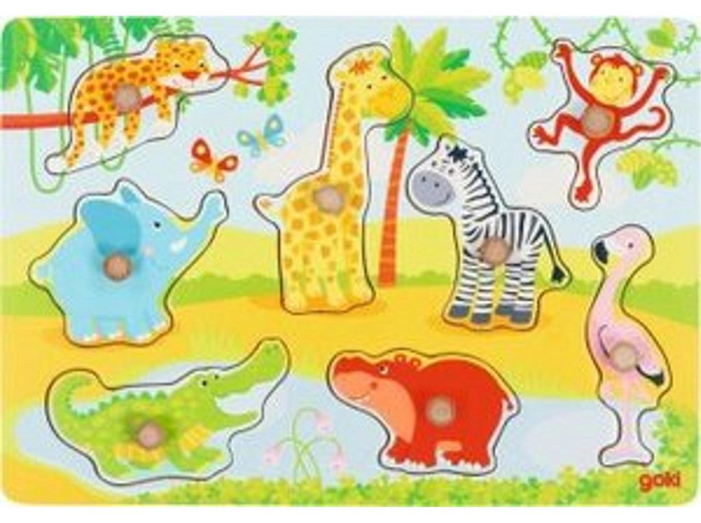 Steckpuzzle Afrikanische Tierkinder Produktbild 