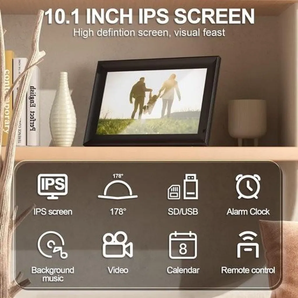 Cadre numérique multimédia 128 Go - Écran photo avec télécommande USB - 3