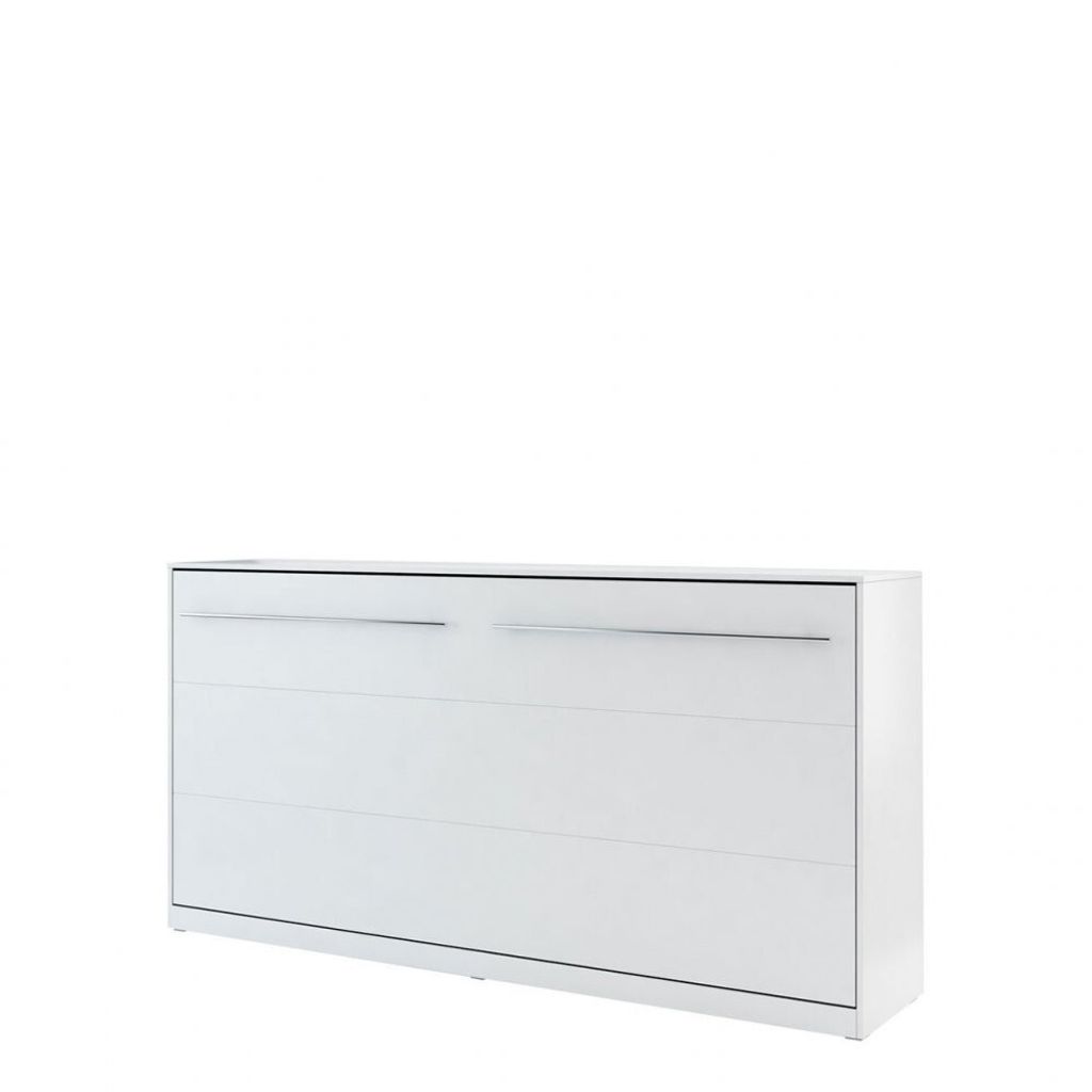 MIRJAN24 Schrankbett Concept Pro CP-06 Horizontal, Wandklappbett inkl. Lattenrost, Schrank, Klappbett (90x200 cm, Weiß Matt / Weiß Matt)