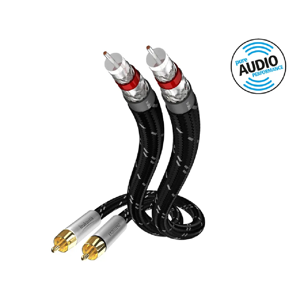 Câble RCA stéréo in-akustik Excellence 0,75m en cuivre OFC plaqué argent