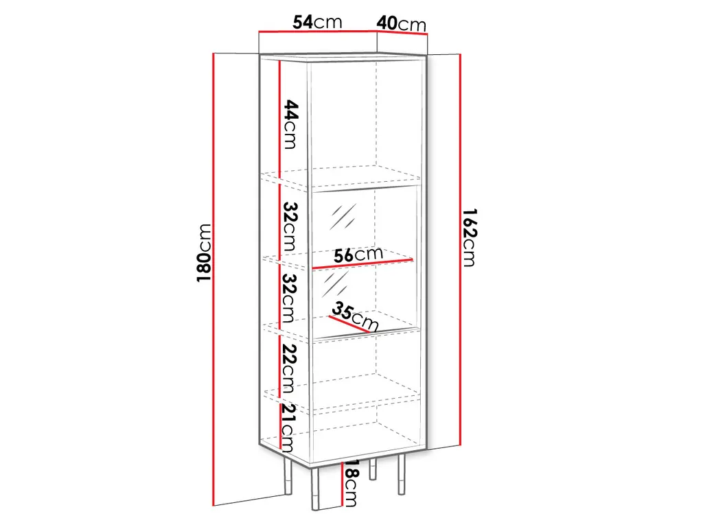 Vitrine étroite SACUL noir et or : la solution pour petits espaces - 4