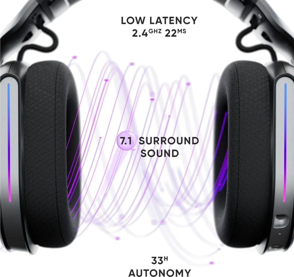 Casque de jeu sans fil Oniverse Polaris Eclipse Black Multiplateforme - 2