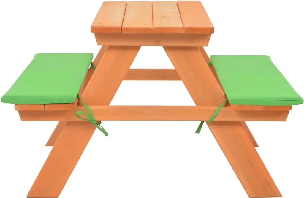Table Pique-Nique Enfant Bois Massif Sapin 89x79x50 cm - vidaXL