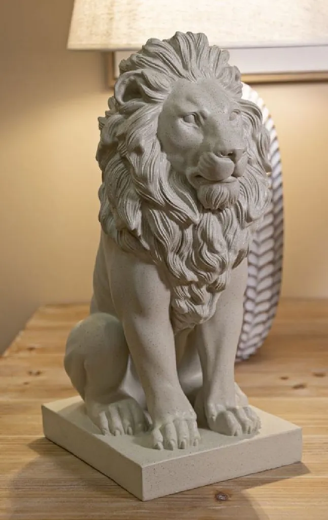 Décoration Design Lion Mauro Ferretti Crème 40 cm - Idée Cadeau Maison - 8