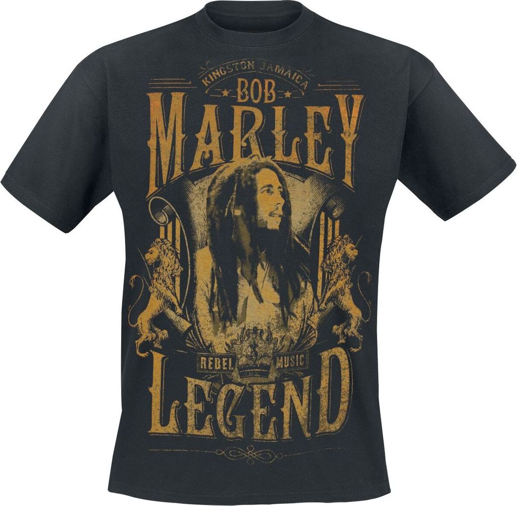 Bob Marley T-Shirt Herren Rebel Legend schwarz 5XL