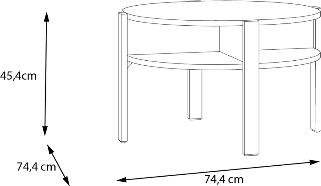 Table basse ronde sable idéale pour ranger magazines et télécommandes - 3