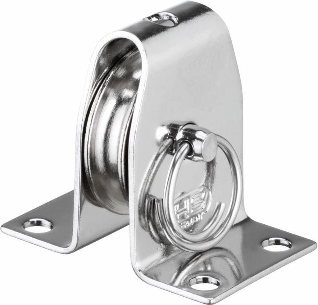 Sprenger Umlenkrolle Stehblock aus Edelstahl, für max. 6 mm Drahtseil I Seilrolle zum Anschrauben mit Befestigungslöcher, Umlenkblock stehend, 25...
