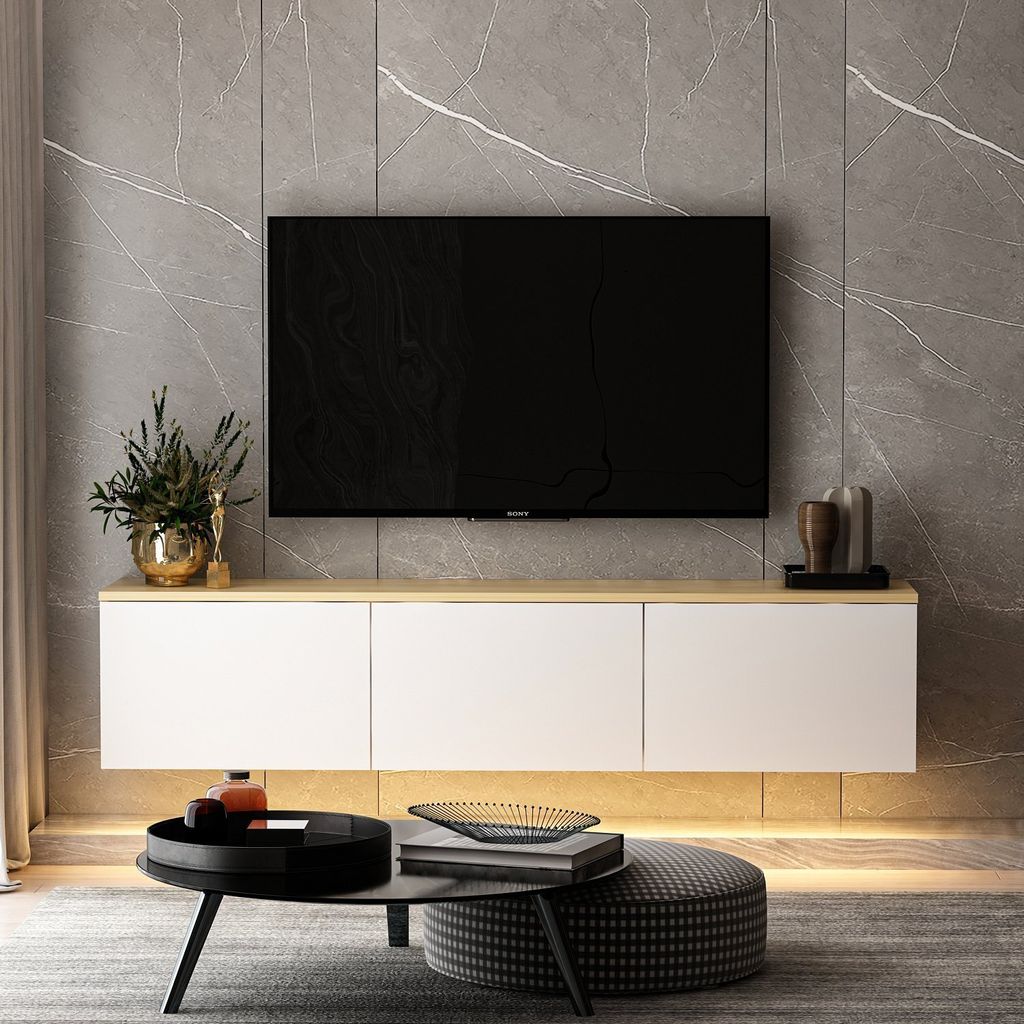 Skye Decor, Neon- Neon NRC, Weiß,Eiche, TV-Schränke, Produktbild 5