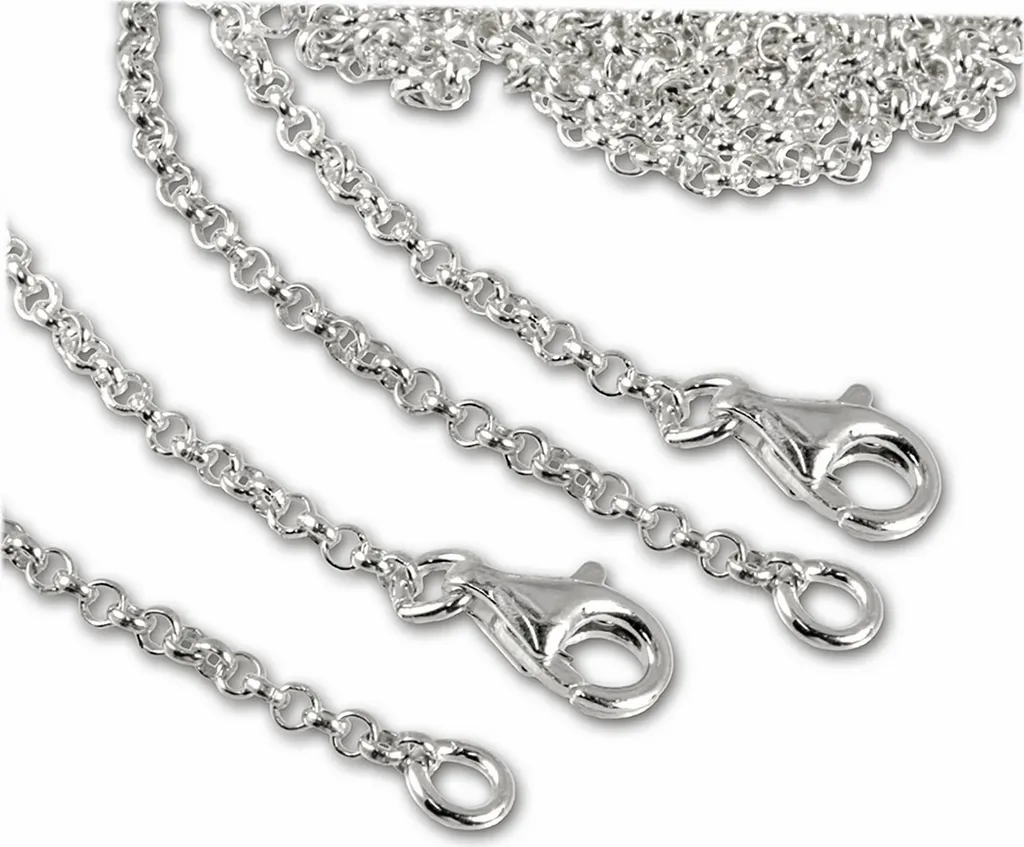 Double collier maille jaseron en argent 925 SilberDream 60cm robuste