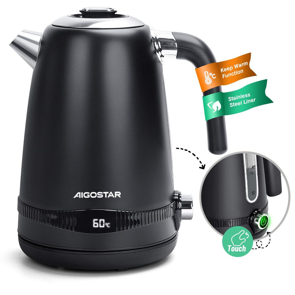 Aigostar - Digitaler Edelstahl Wasserkocher mit Produktbild 