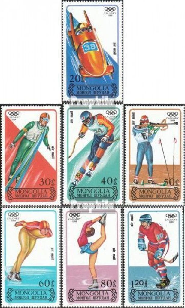 Briefmarken Mongolei 1988 Mi 1939-1945 (kompl.Ausg.) postfrisch Olympische Winterspiele 88
