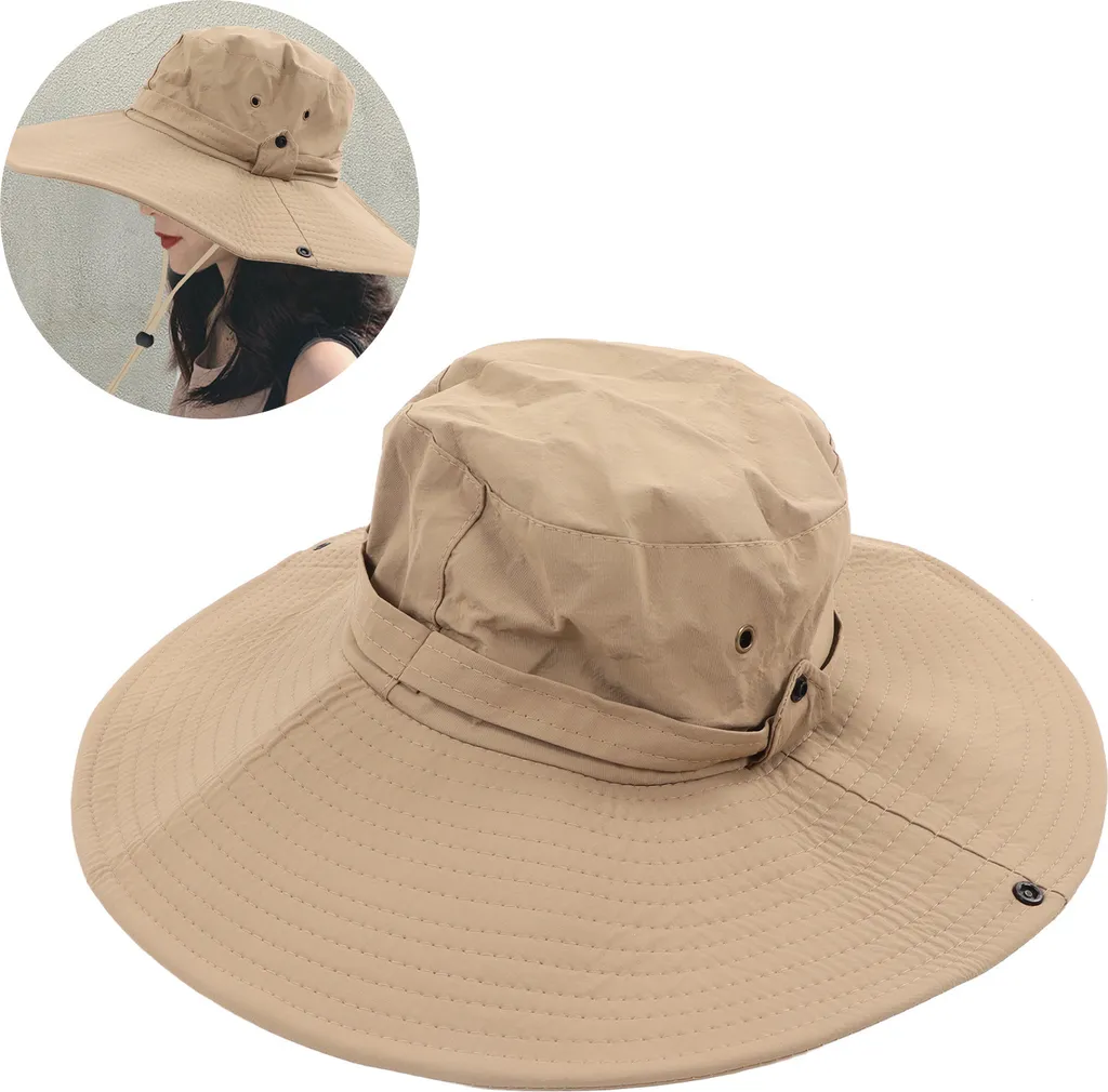 Cappello da Pescatore UPF 50+ Kaki: Protezione Solare e Pioggia Outdoor - 3