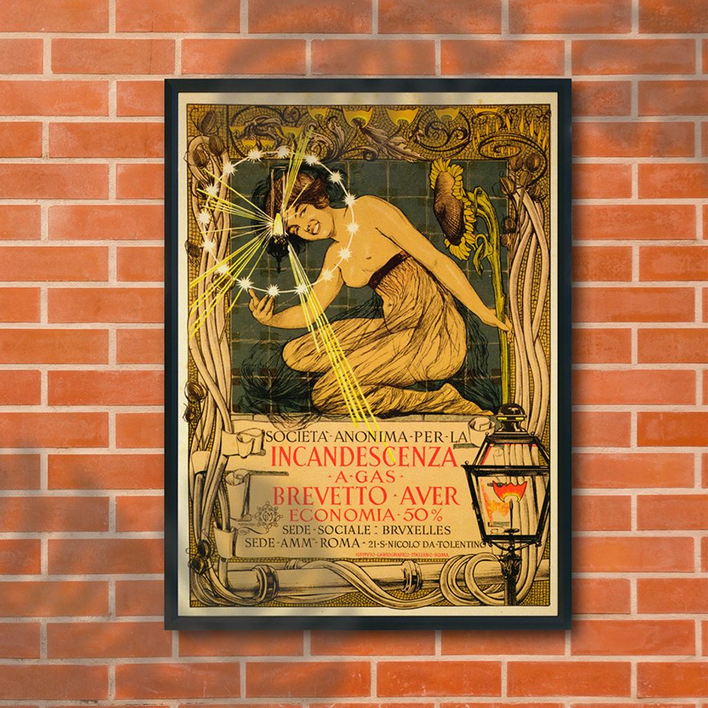 Klassisches Wandposter - Italien Lichtlampe - A4 (21 cm x 29,7 cm)