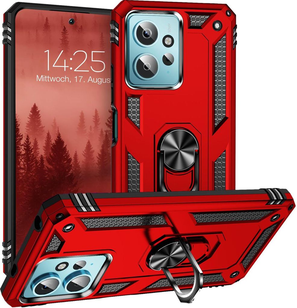 Armor Outdoor Handyhülle für Xiaomi Redmi Note 12 Handy Panzer Case Cover Schutzhülle Farbe: Rot