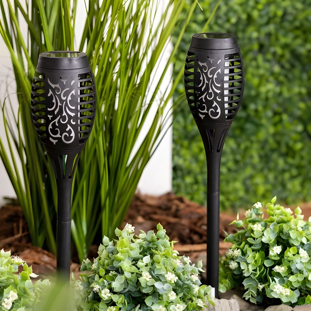 Solarleuchten Garten 8 Stück LED Solar Fackel Gartenfackeln Produktbild 8