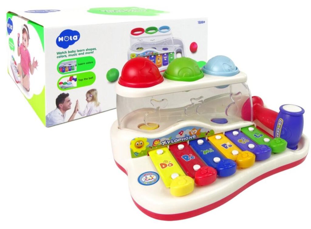 Leantoys Pädagogische Kleinkind-Hammerzimbeln Farbige Bälle