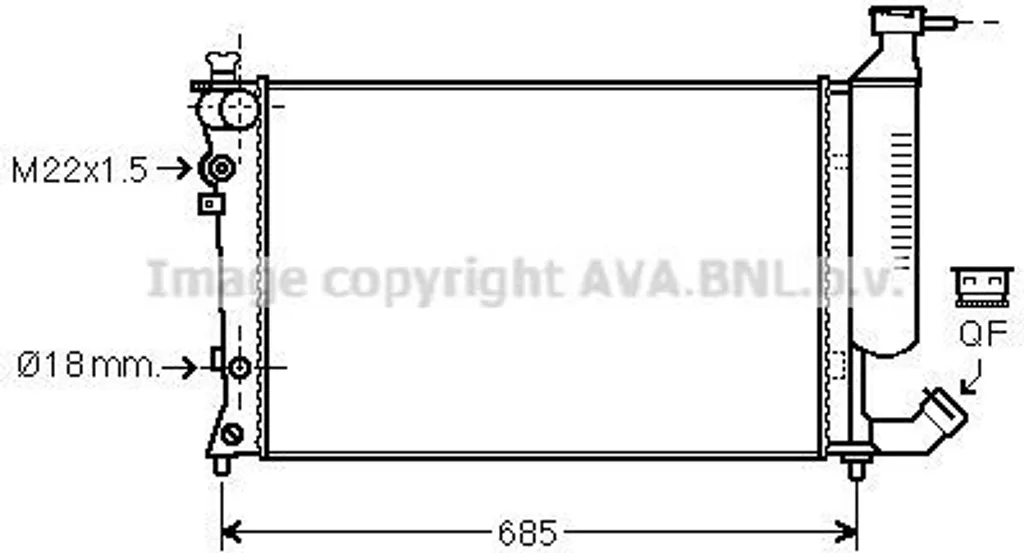 Radiateur moteur pour remplacer votre pièce OE 133046 sur Xsara et 306 1.9D