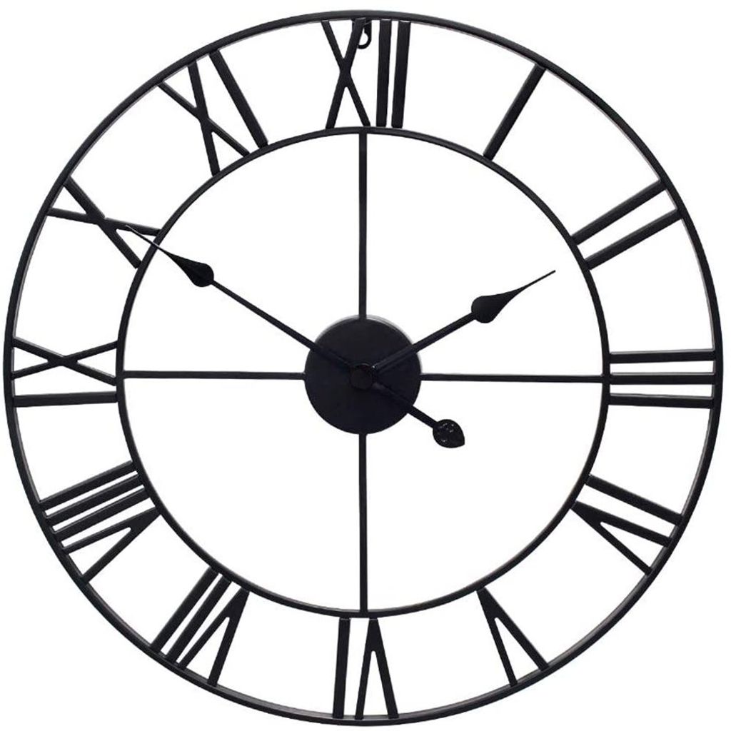 Verk 01562 Nástěnné retro hodiny 3D 50 cm - černé Obrázek produktu 