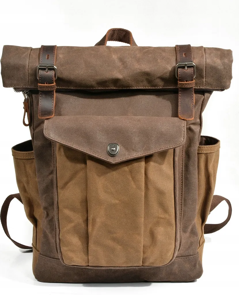 Sac à Dos de Voyage Spacieux en EcoSkin Marron pour Homme et Femme
