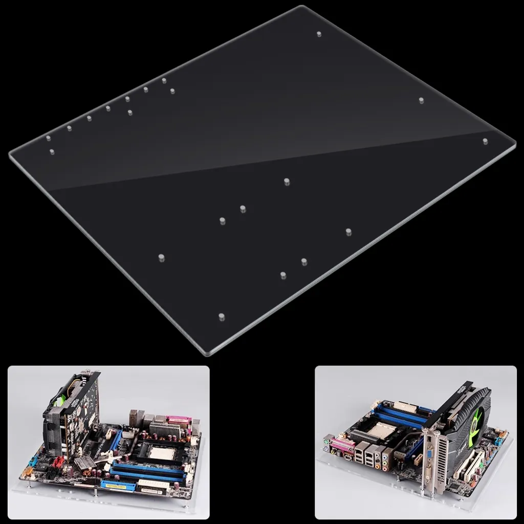 Boîtier PC Transparent Acrylique Overlock avec Base Stable pour Setup DIY