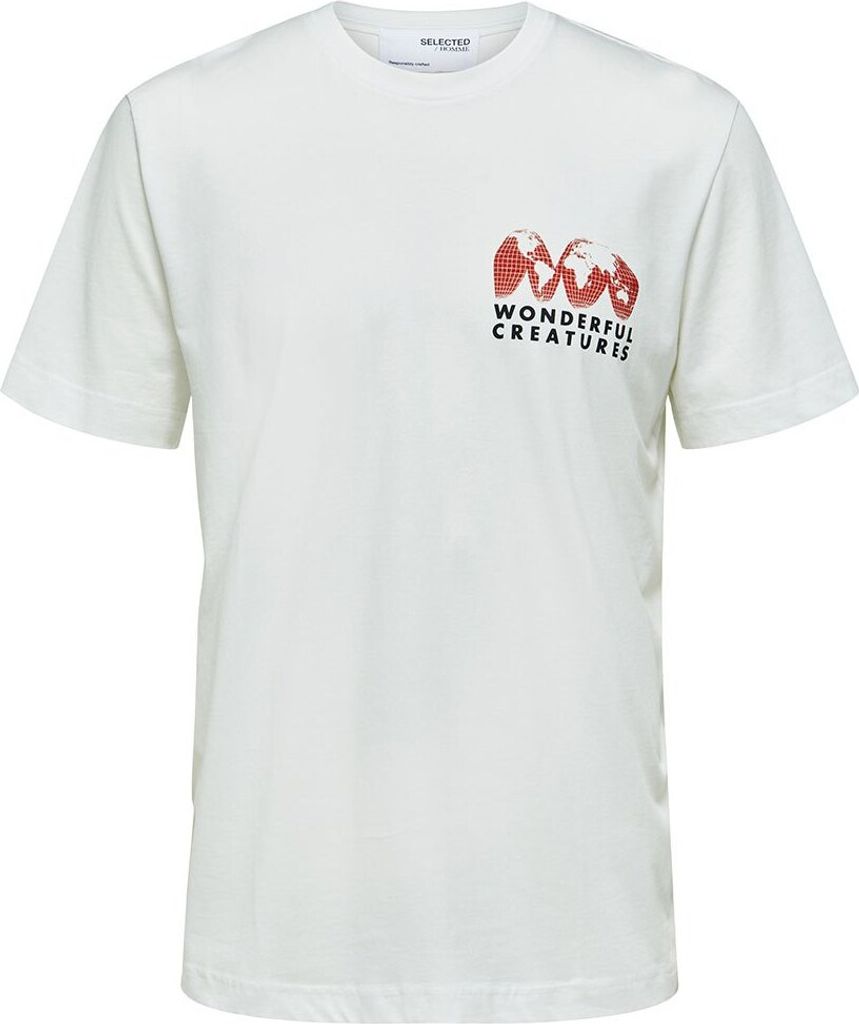Selected Relaxed Joey Kurzarm-t-shirt Weiß XL Mann Weiß XL