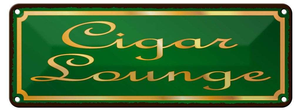 Blechschild Spruch 27x10cm Cigar Lounge Zigarre Lounge Dekoration