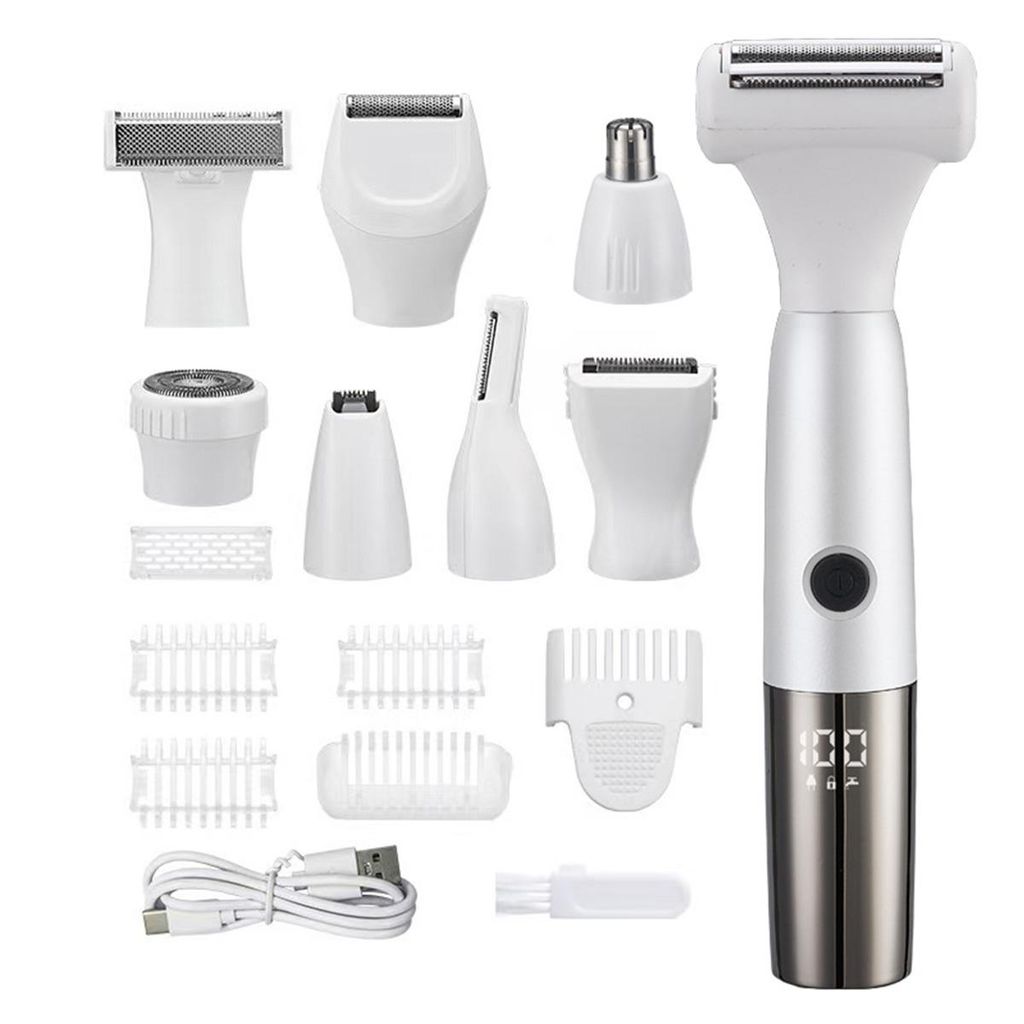 Elektrischer Epilierer für Damen, 4-in-1 Elektrorasierer mit Display, wiederaufladbarer Haarentferner für Gesicht, Nase, Augenbrauen, Körper und...