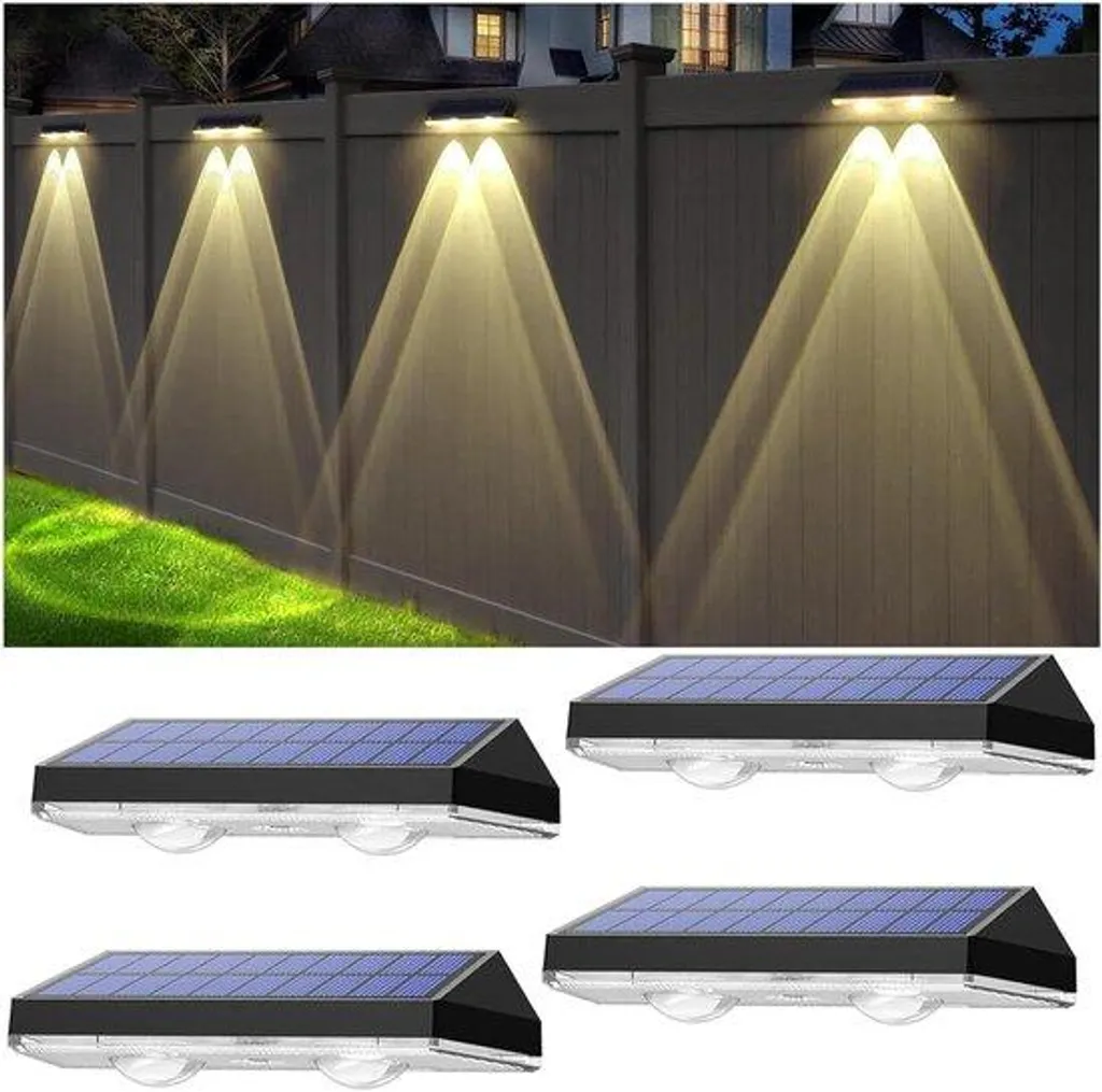 Lampe murale solaire IP65 étanche blanc chaud à haute autonomie de jardin